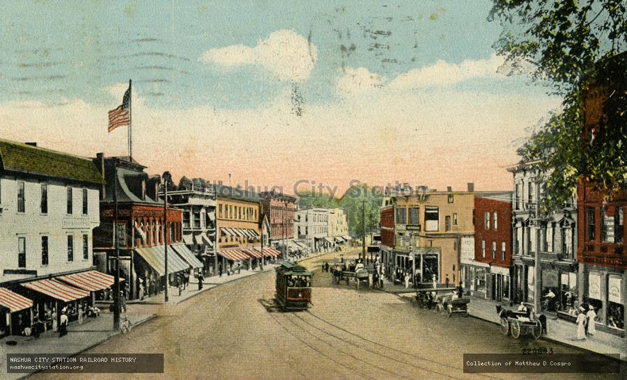 Postcard: Main Street, Looking South from Bank Square, Laconia, New Hampshire